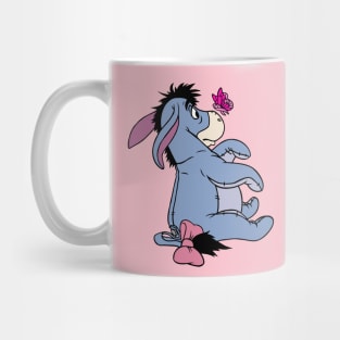 Donkey with Awareness Ribbon Butterfly (Pink) Mug